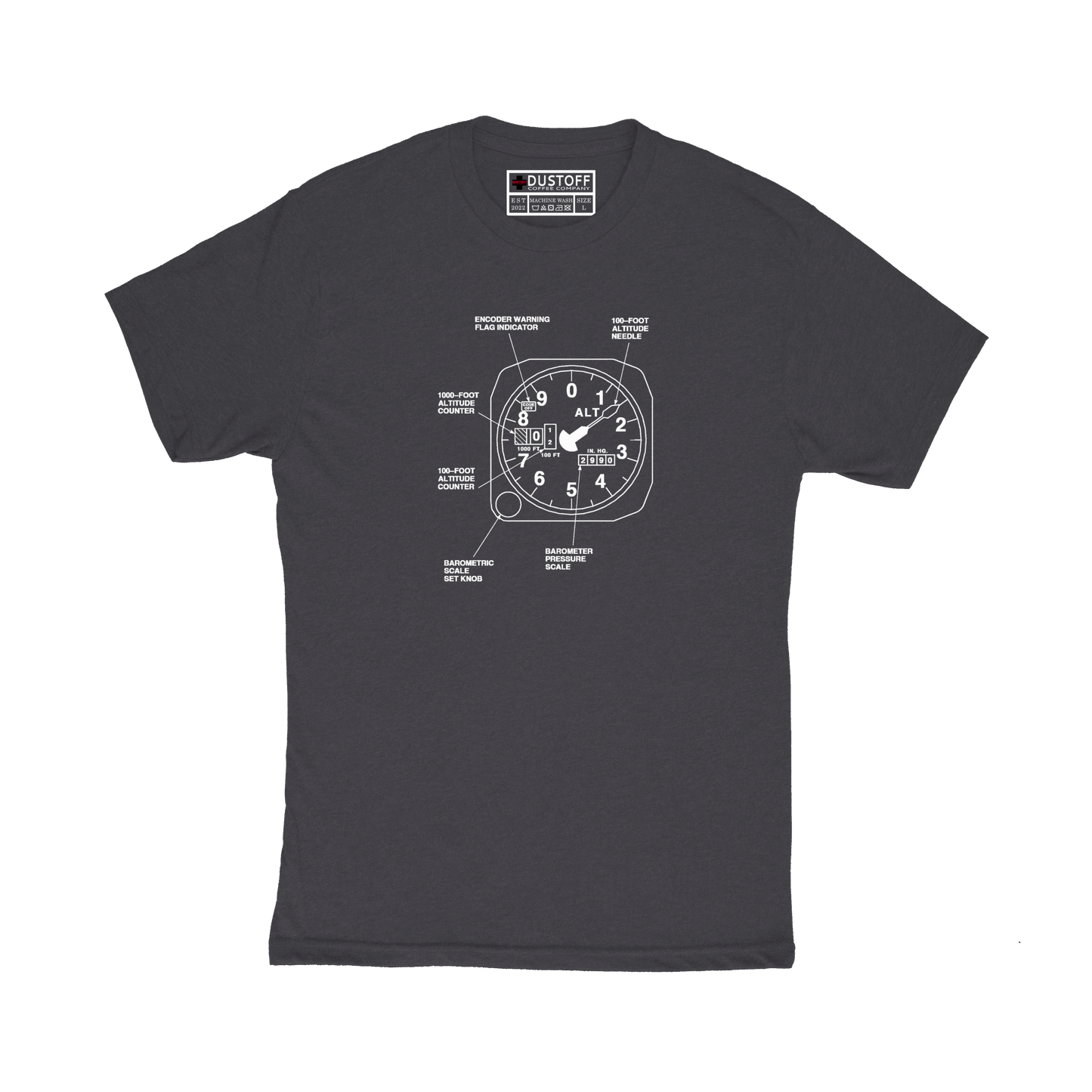 Altimeter T-Shirt (UH-60 Blackhawk - Schematic Series) - DUSTOFF Coffee Company