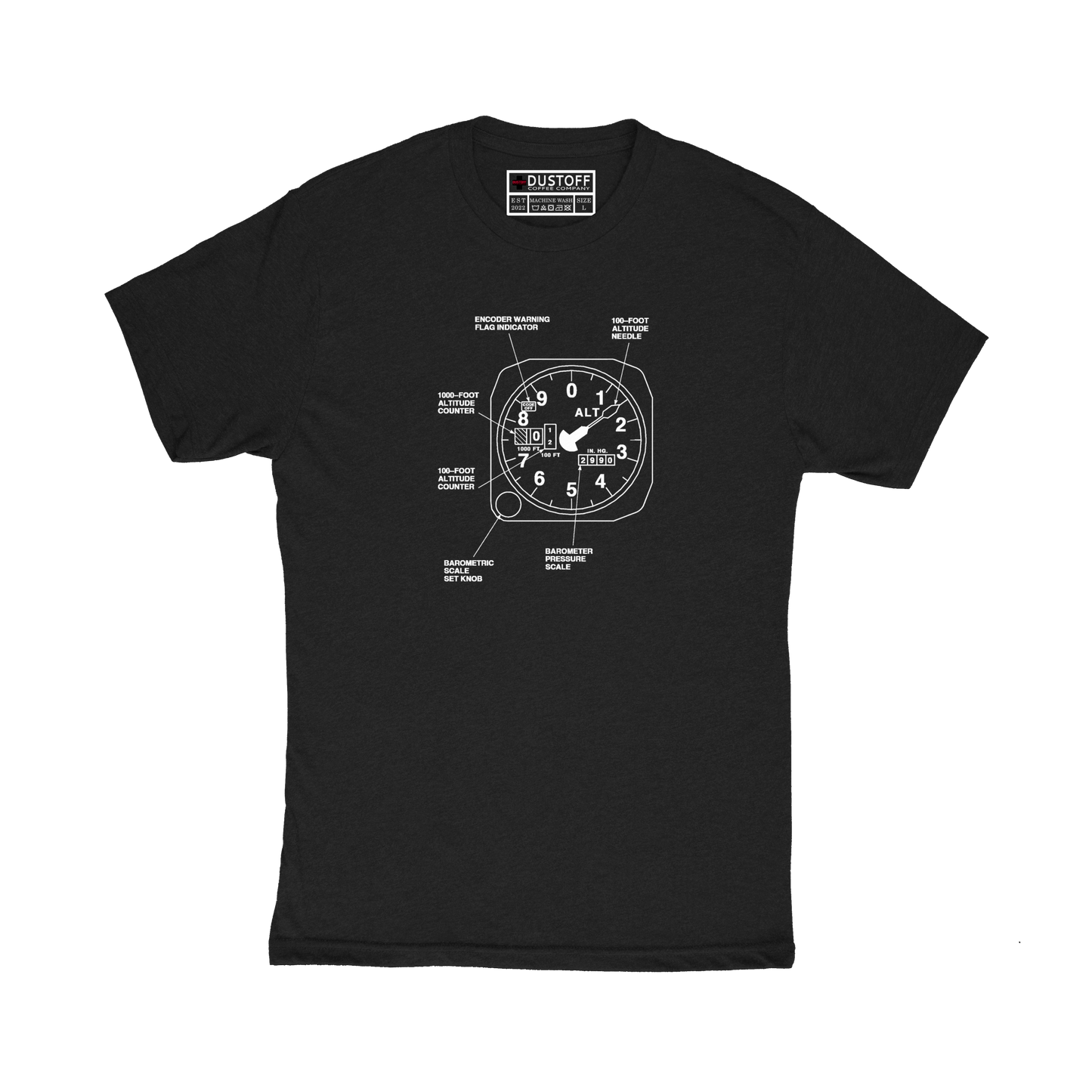 Altimeter T-Shirt (UH-60 Blackhawk - Schematic Series) - DUSTOFF Coffee Company