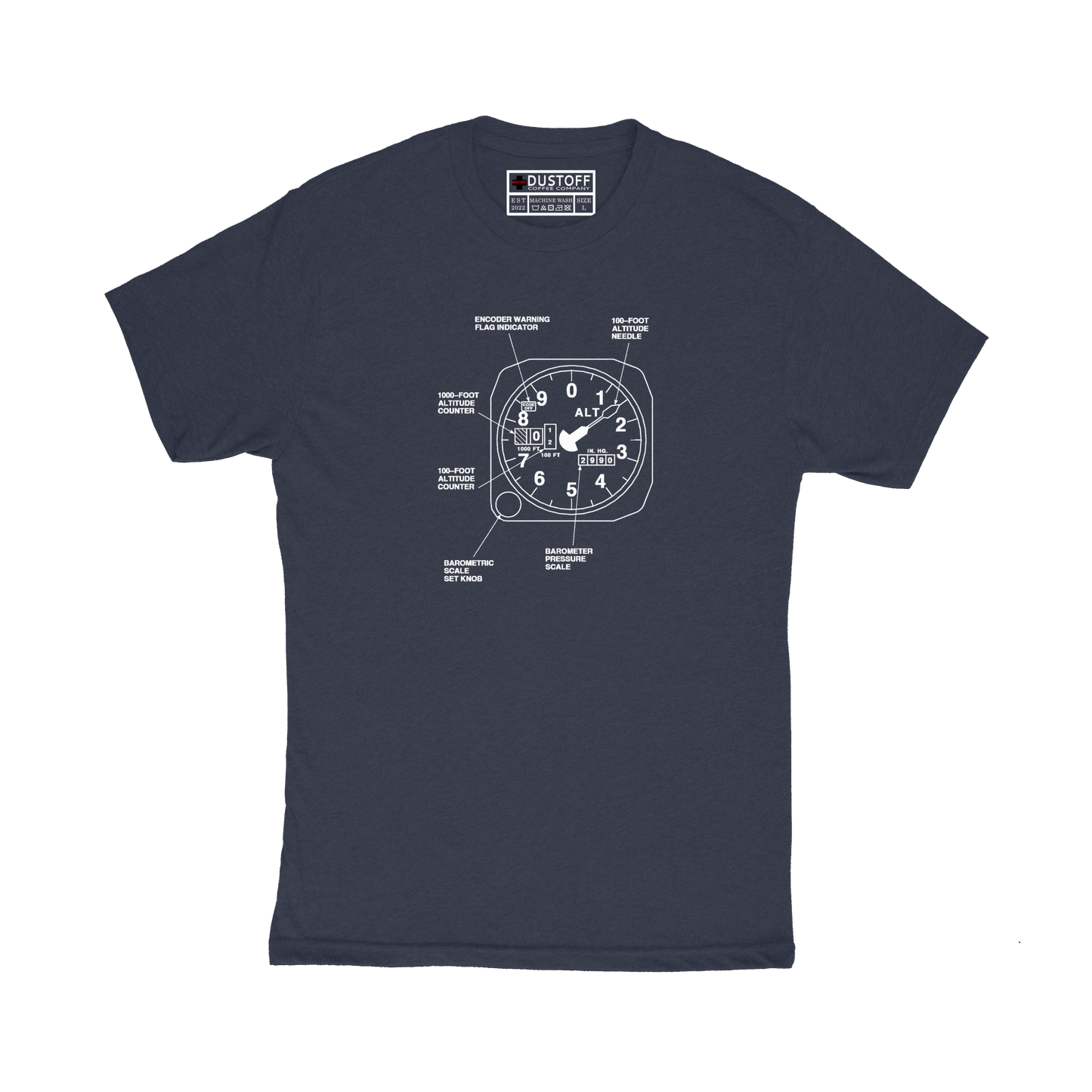 Altimeter T-Shirt (UH-60 Blackhawk - Schematic Series) - DUSTOFF Coffee Company