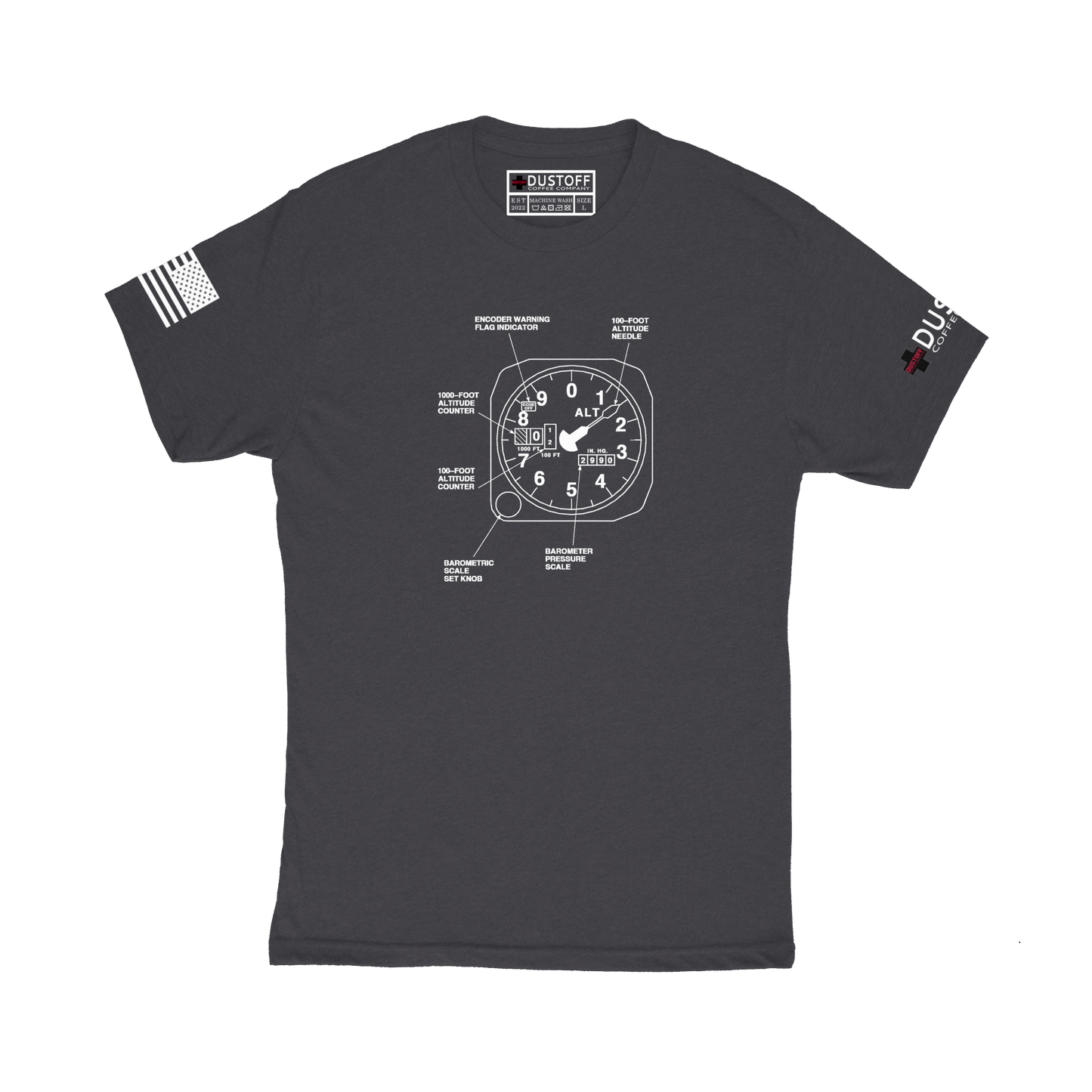 Altimeter T-Shirt (UH-60 Blackhawk - Schematic Series) - DUSTOFF Coffee Company