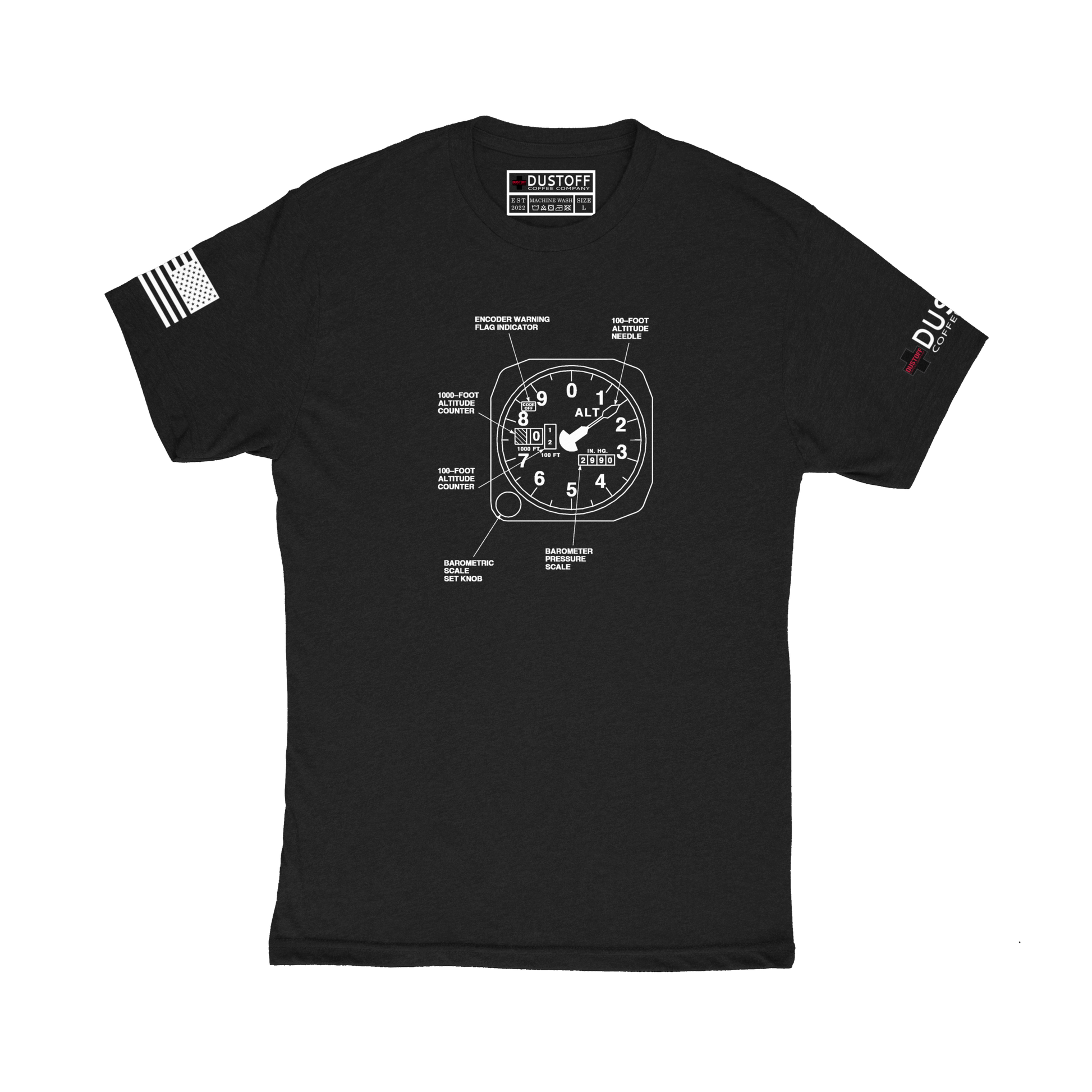 Altimeter T-Shirt (UH-60 Blackhawk - Schematic Series) - DUSTOFF Coffee Company