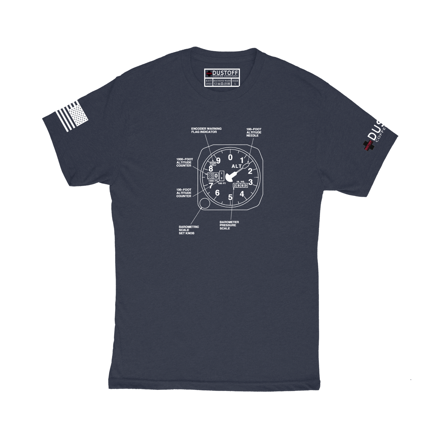 Altimeter T-Shirt (UH-60 Blackhawk - Schematic Series) - DUSTOFF Coffee Company