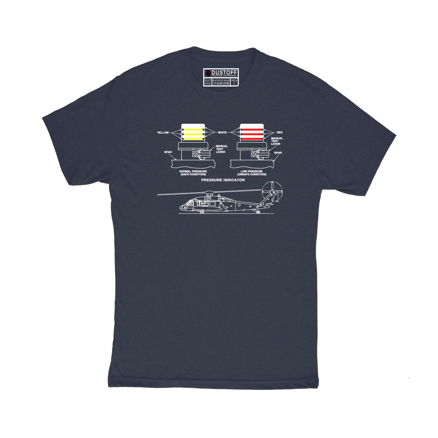 BIM Pressure Indicators T-Shirt (UH-60 Blackhawk - Schematic Series) - DUSTOFF Coffee Company