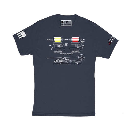 BIM Pressure Indicators T-Shirt (UH-60 Blackhawk - Schematic Series) - DUSTOFF Coffee Company