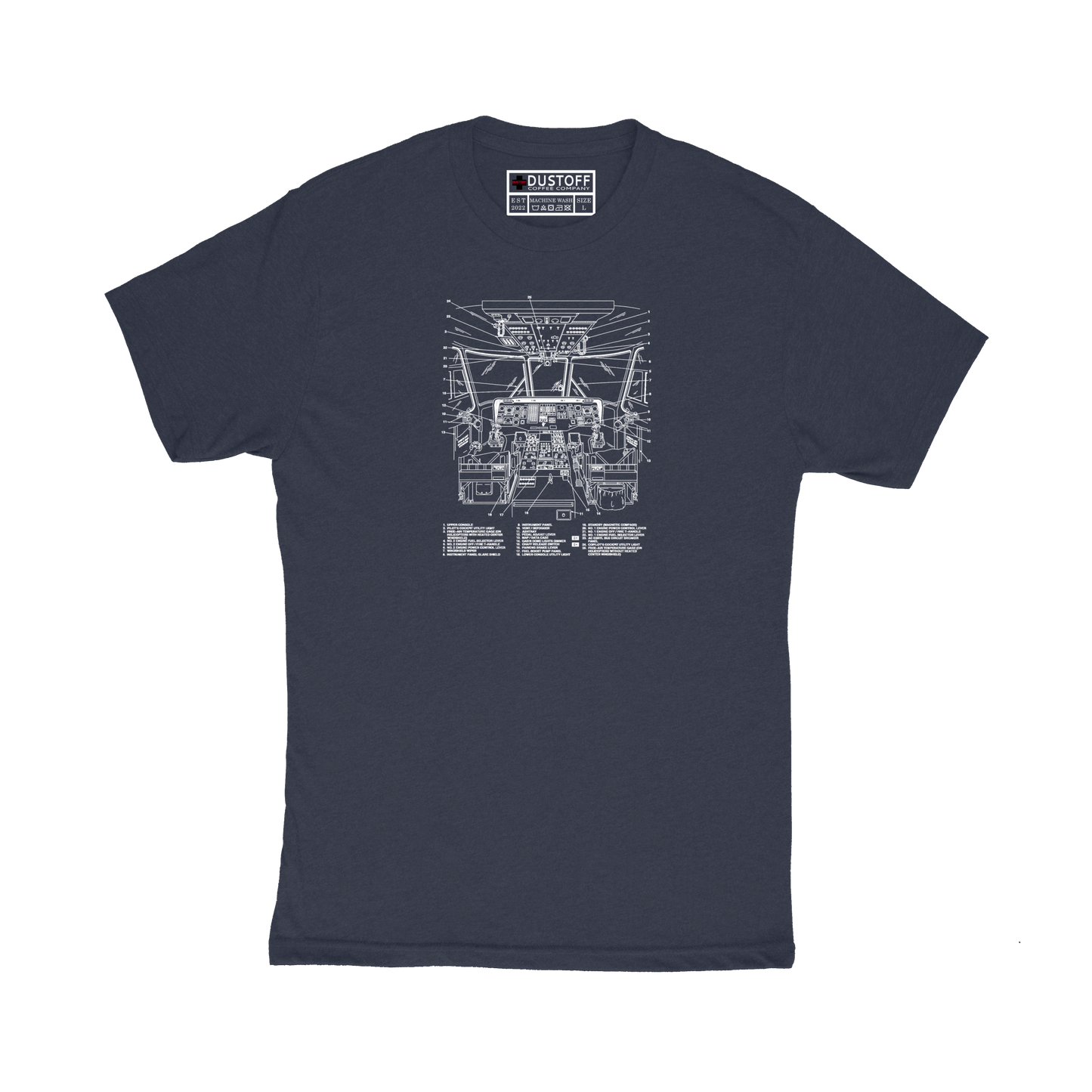 Cockpit T-Shirt (UH-60 Blackhawk - Schematic Series) - DUSTOFF Coffee Company