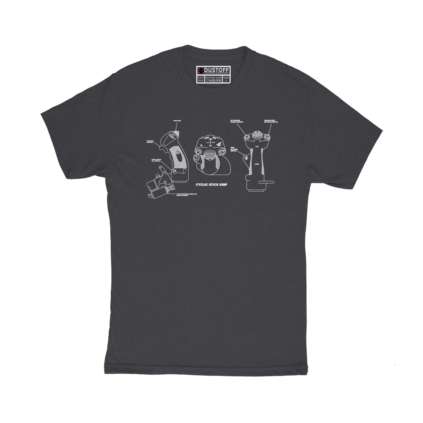 Cyclic T-Shirt (UH-60 Blackhawk - Schematic Series) - DUSTOFF Coffee Company