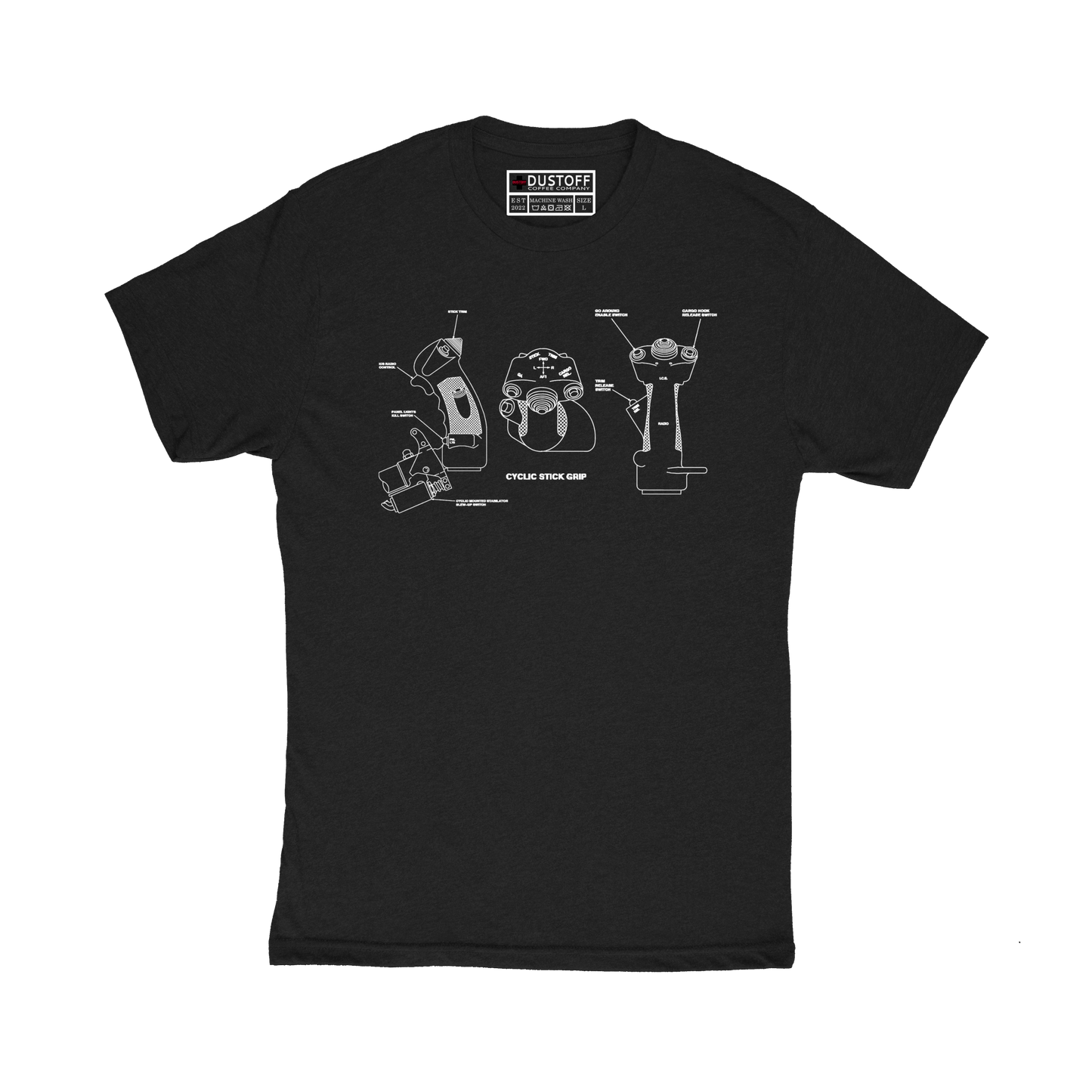 Cyclic T-Shirt (UH-60 Blackhawk - Schematic Series) - DUSTOFF Coffee Company