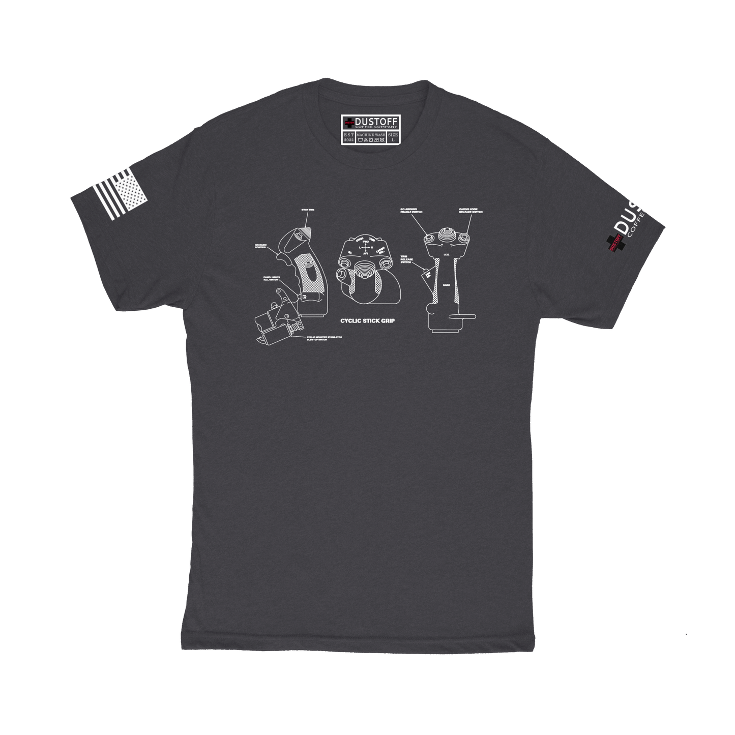 Cyclic T-Shirt (UH-60 Blackhawk - Schematic Series) - DUSTOFF Coffee Company