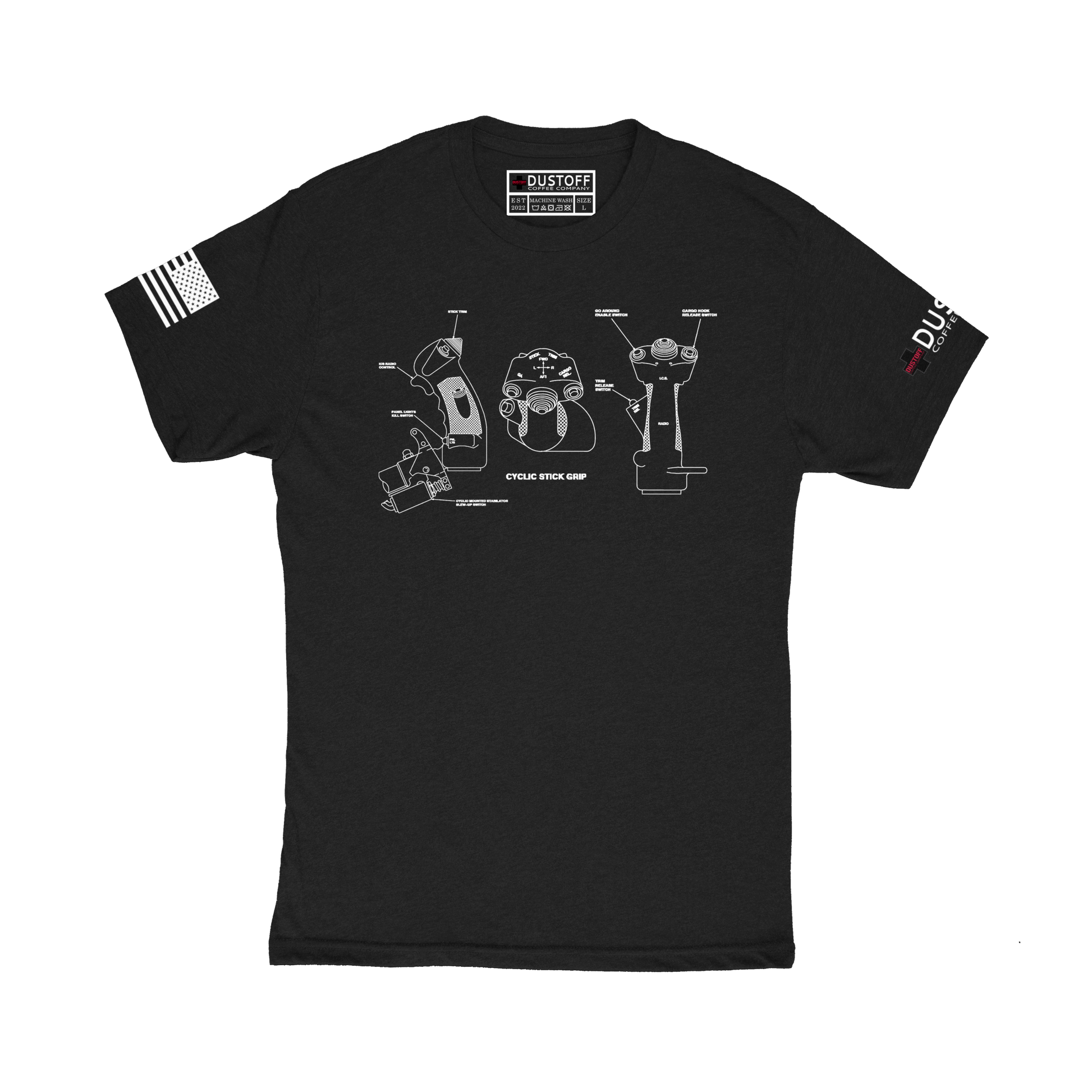Cyclic T-Shirt (UH-60 Blackhawk - Schematic Series) - DUSTOFF Coffee Company