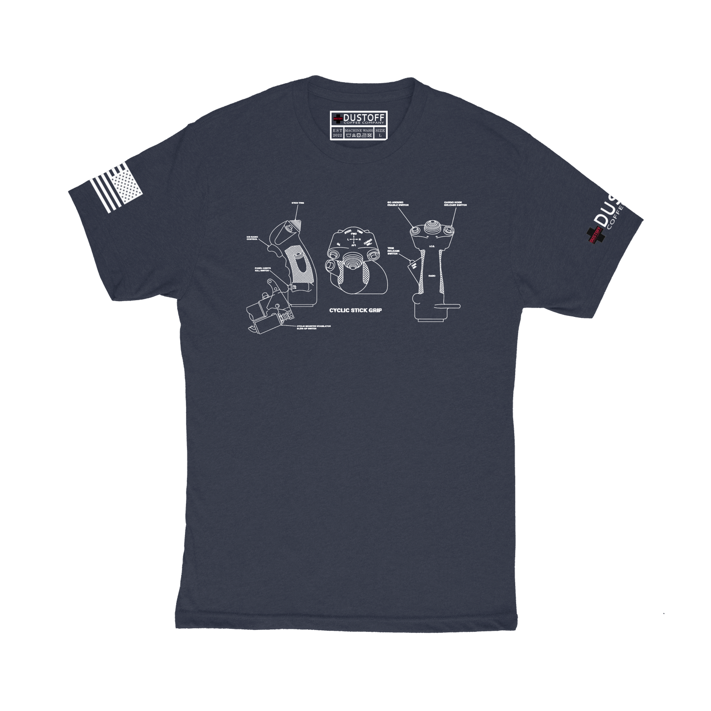 Cyclic T-Shirt (UH-60 Blackhawk - Schematic Series) - DUSTOFF Coffee Company