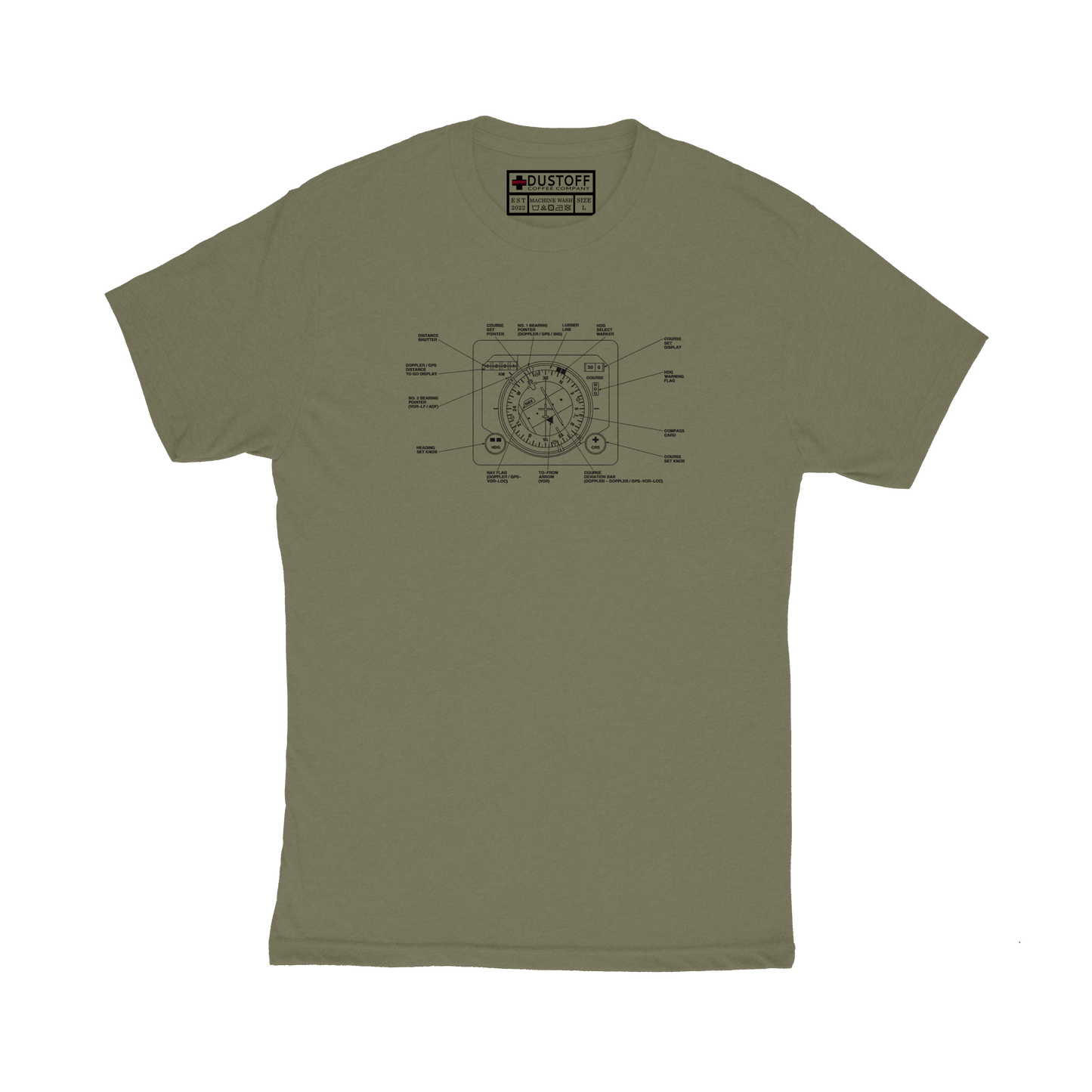 Horizontal Situation Indicator (HSI) T-Shirt (UH-60 Blackhawk - Schematic Series) - DUSTOFF Coffee Company