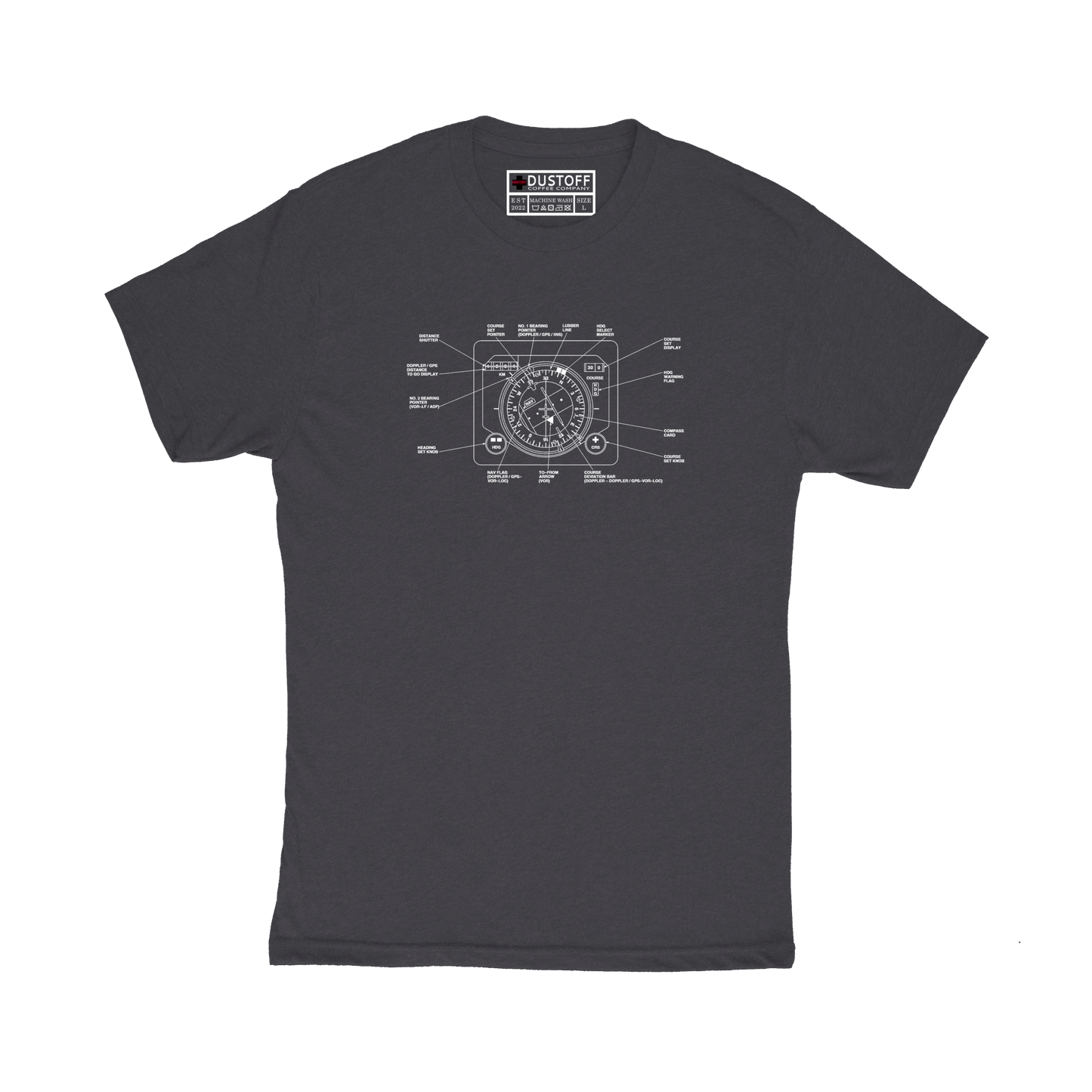 Horizontal Situation Indicator (HSI) T-Shirt (UH-60 Blackhawk - Schematic Series) - DUSTOFF Coffee Company