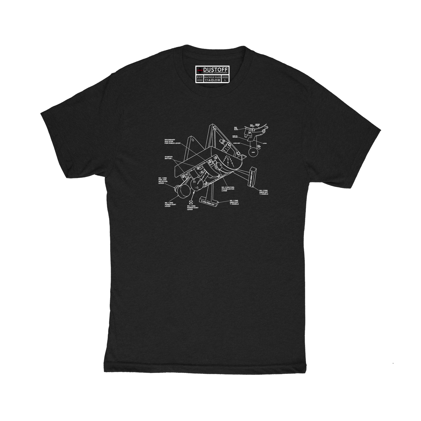 Power Quadrant T-Shirt (UH-60 Blackhawk - Schematic Series) - DUSTOFF Coffee Company