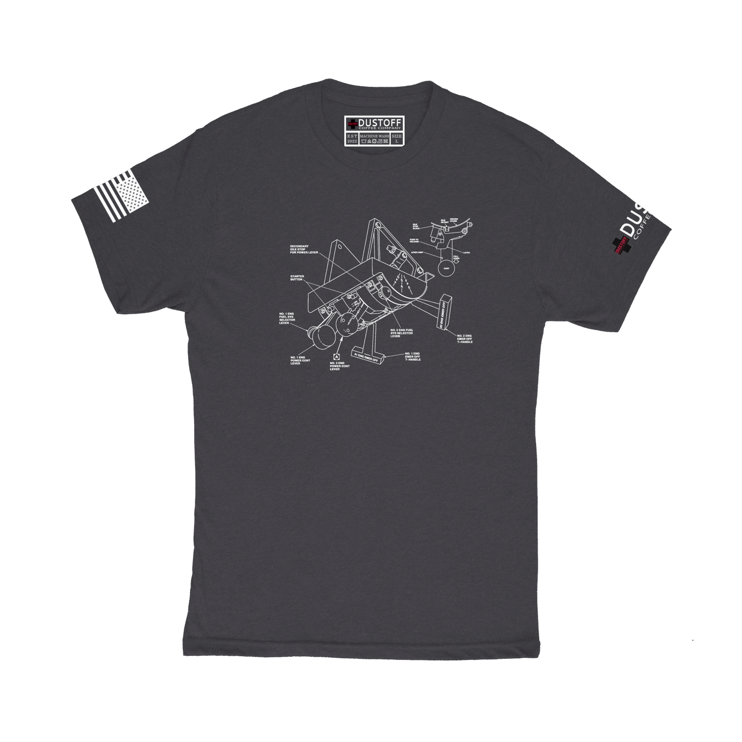 Power Quadrant T-Shirt (UH-60 Blackhawk - Schematic Series) - DUSTOFF Coffee Company