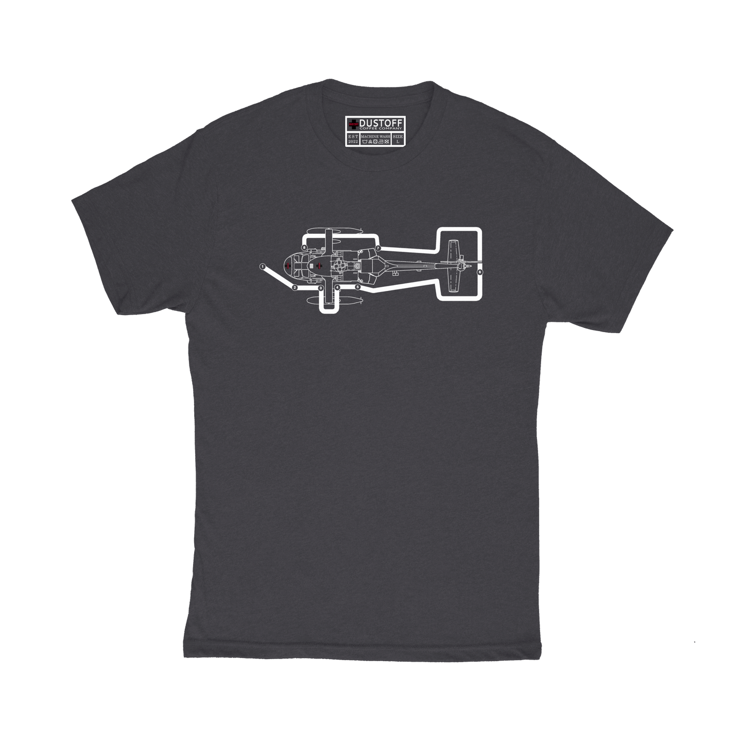 Preflight Walk Around T-Shirt (UH-60 Blackhawk - Schematic Series) - DUSTOFF Coffee Company