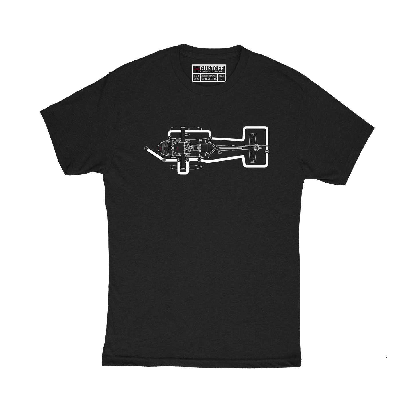 Preflight Walk Around T-Shirt (UH-60 Blackhawk - Schematic Series) - DUSTOFF Coffee Company