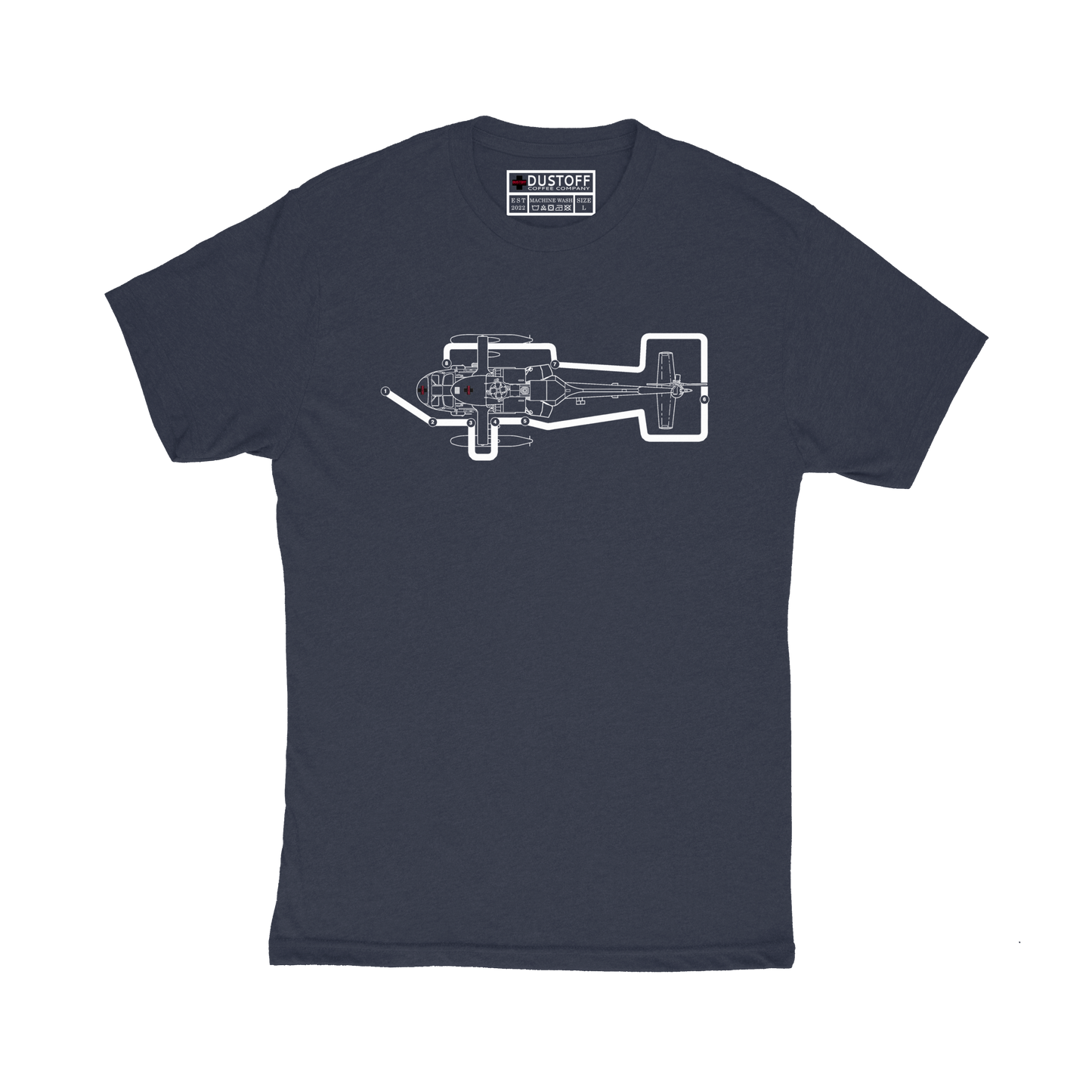 Preflight Walk Around T-Shirt (UH-60 Blackhawk - Schematic Series) - DUSTOFF Coffee Company
