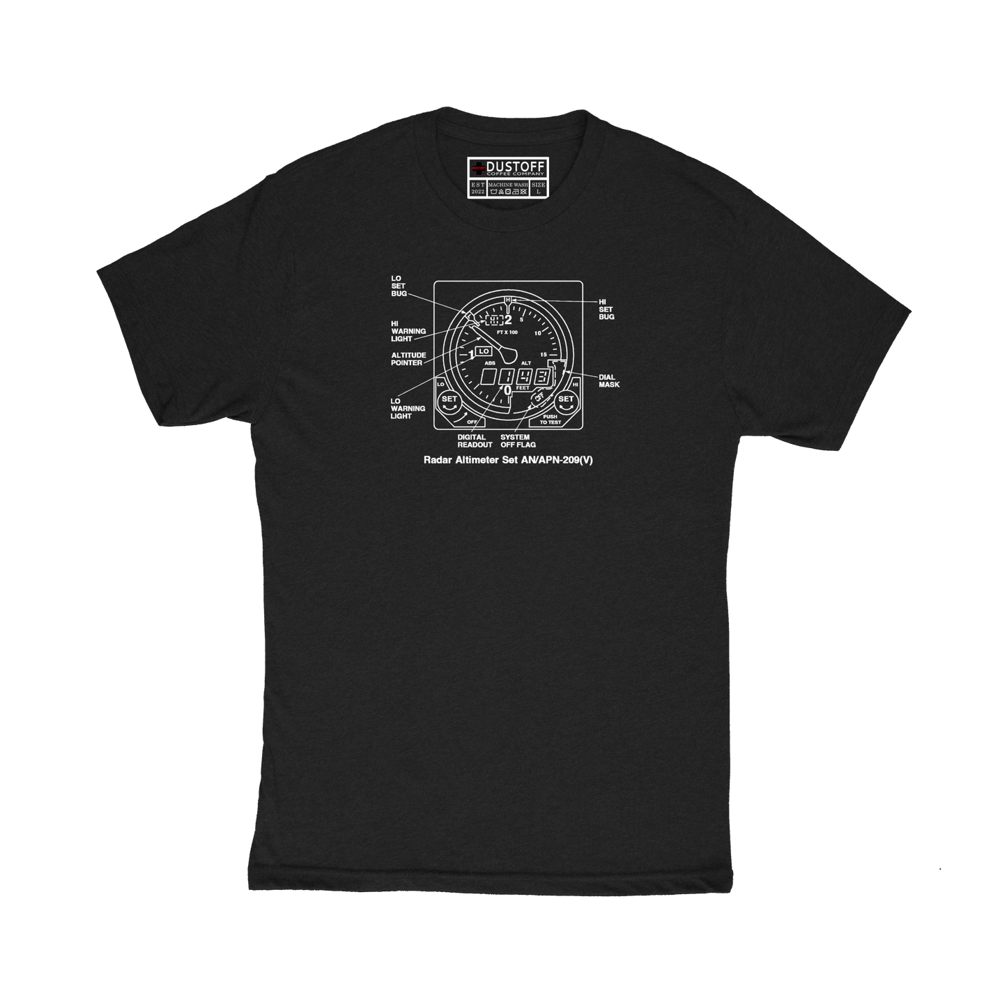 Radar Altimeter T-Shirt (UH-60 Blackhawk - Schematic Series) - DUSTOFF Coffee Company