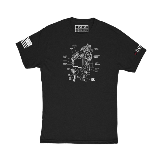Rescue Hoist T-Shirt (UH-60 Blackhawk - Schematic Series) - DUSTOFF Coffee Company