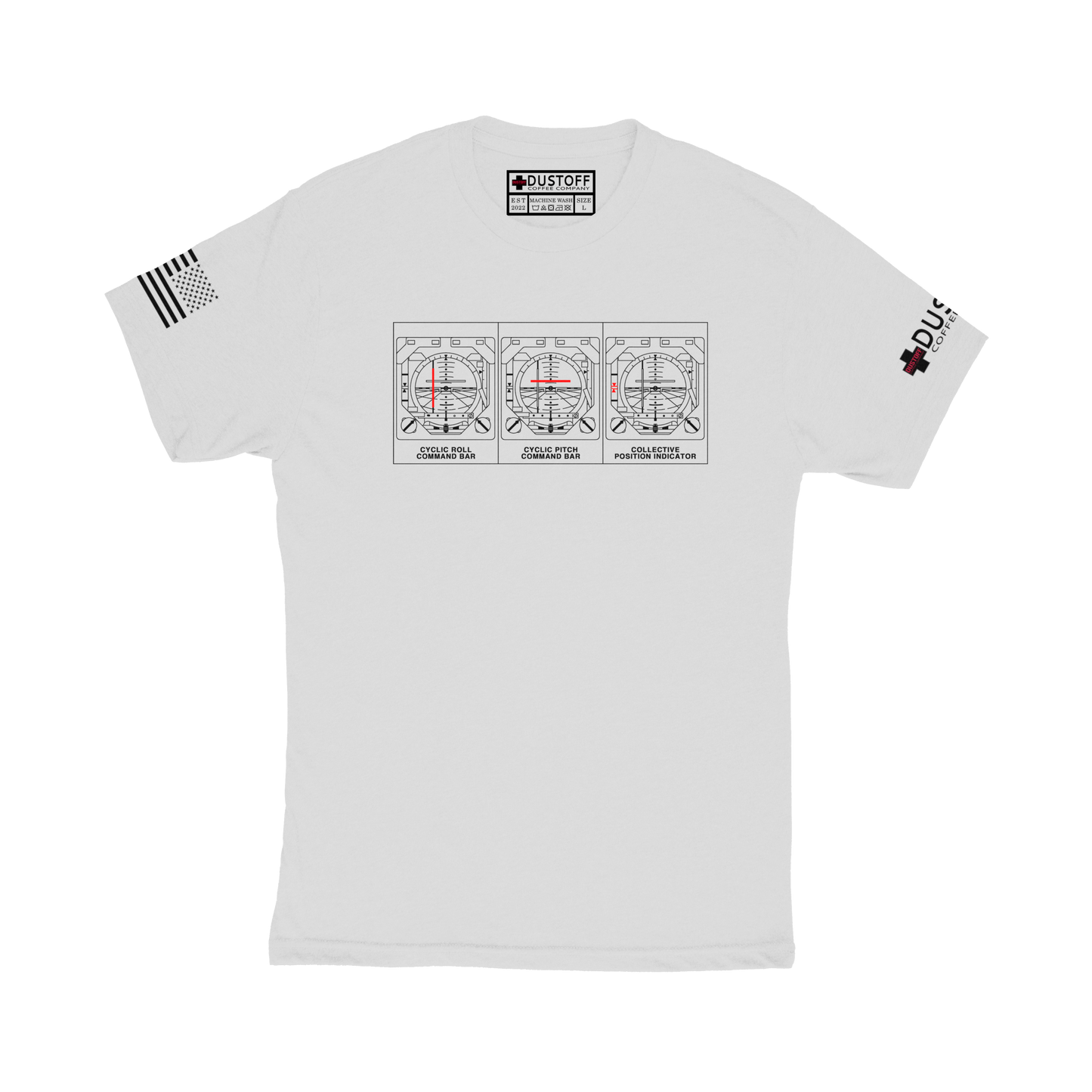 VSI Command Bars T-Shirt (UH-60 Blackhawk - Schematic Series) - DUSTOFF Coffee Company