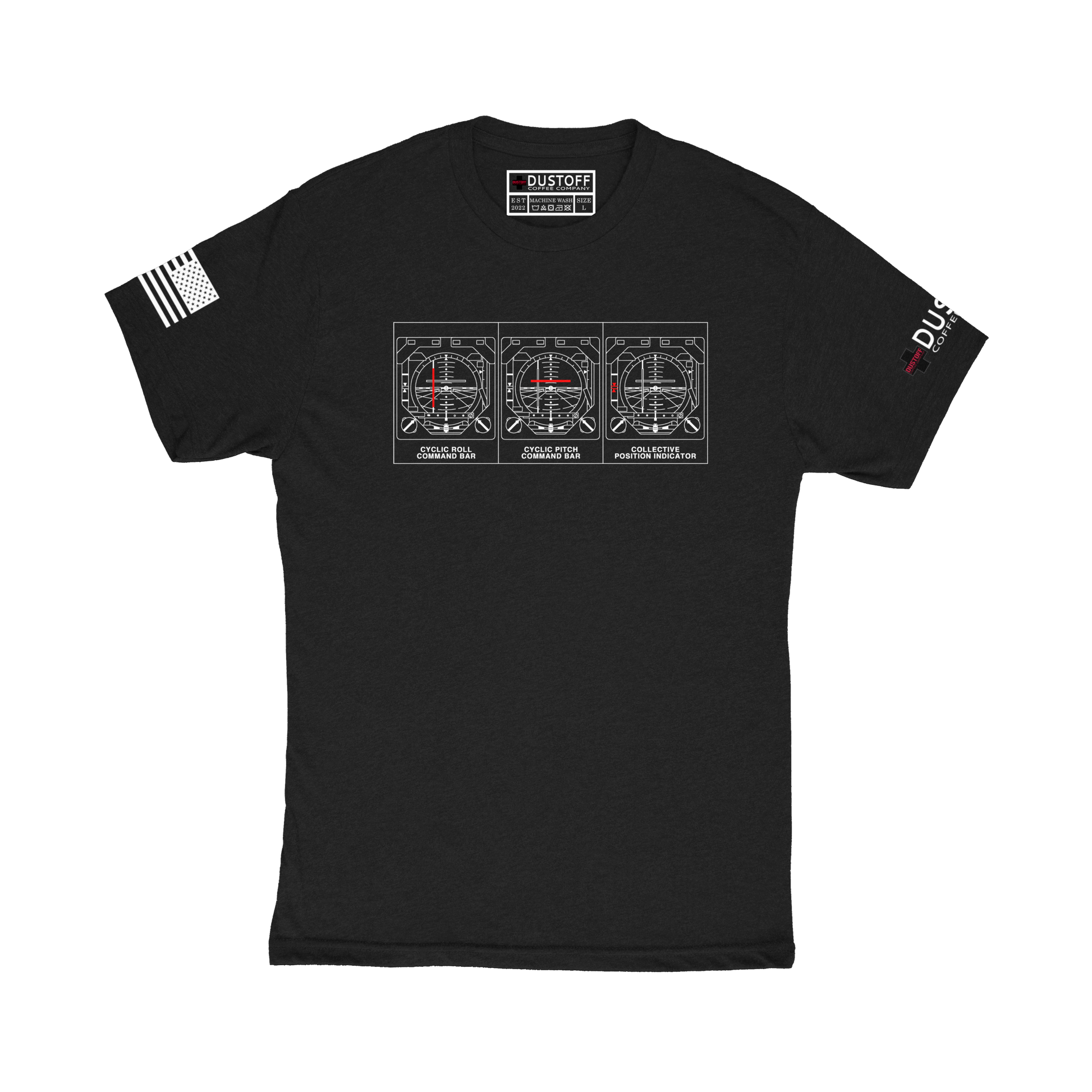 VSI Command Bars T-Shirt (UH-60 Blackhawk - Schematic Series) - DUSTOFF Coffee Company