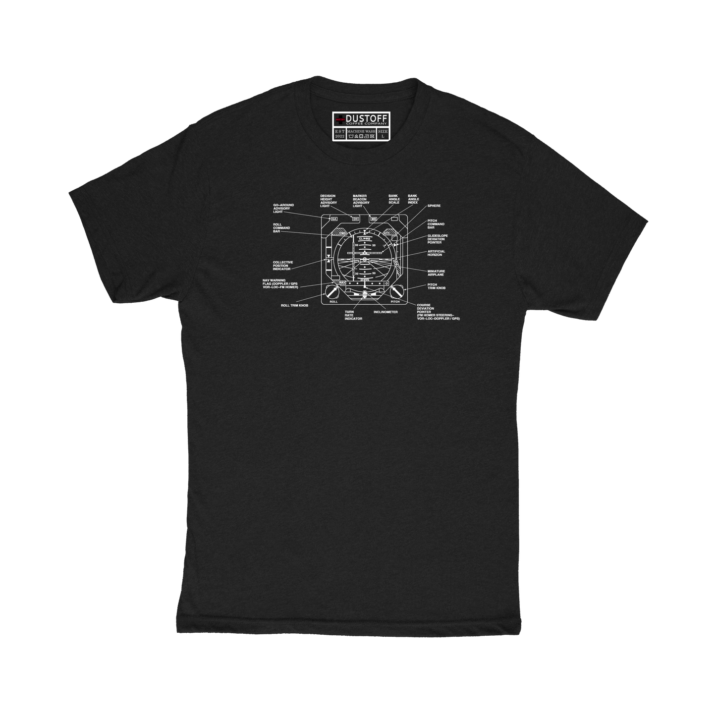 Vertical Situation Indicator (VSI) T-Shirt (UH-60 Blackhawk - Schematic Series) - DUSTOFF Coffee Company