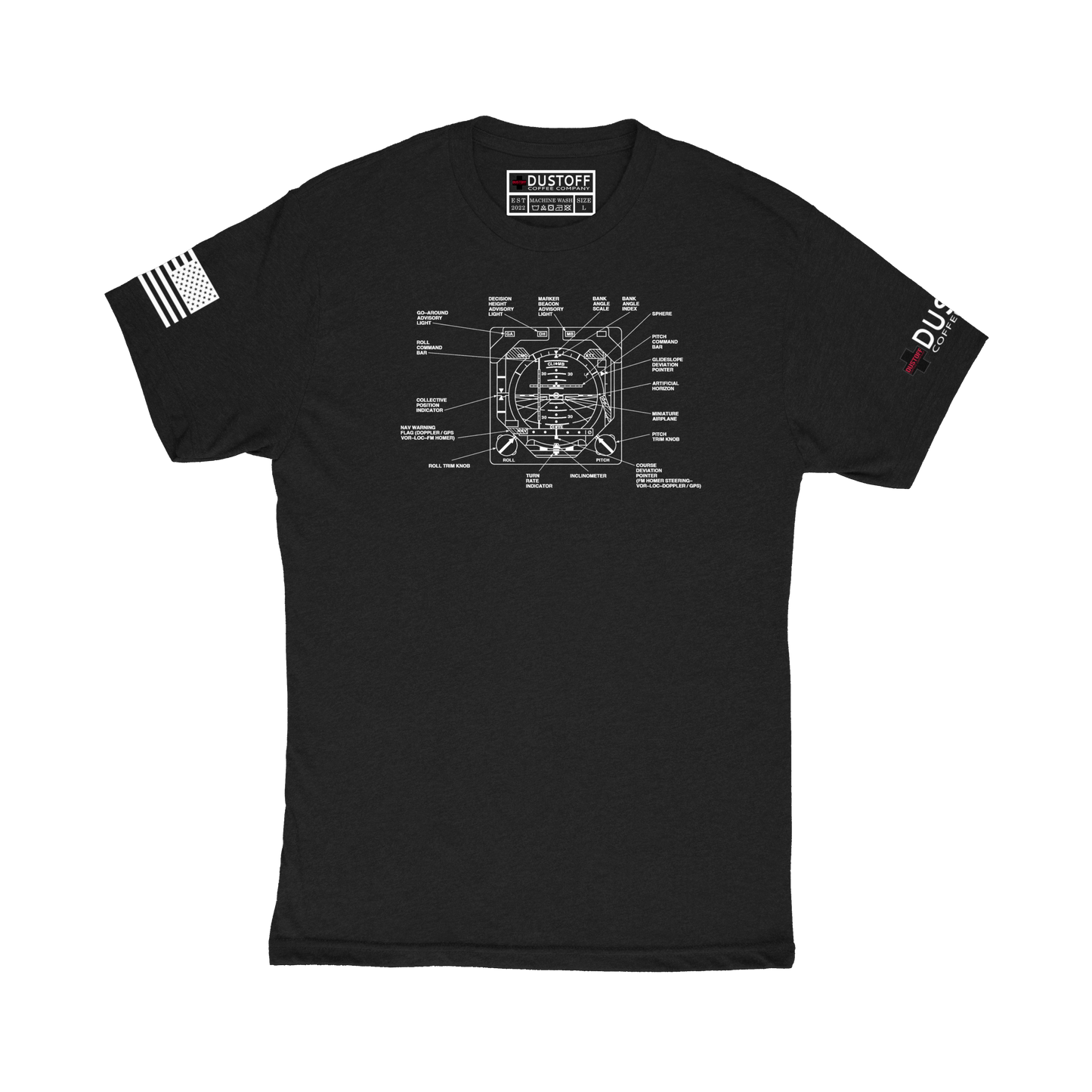 Vertical Situation Indicator (VSI) T-Shirt (UH-60 Blackhawk - Schematic Series) - DUSTOFF Coffee Company