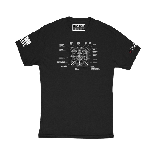 Vertical Situation Indicator (VSI) T-Shirt (UH-60 Blackhawk - Schematic Series) - DUSTOFF Coffee Company
