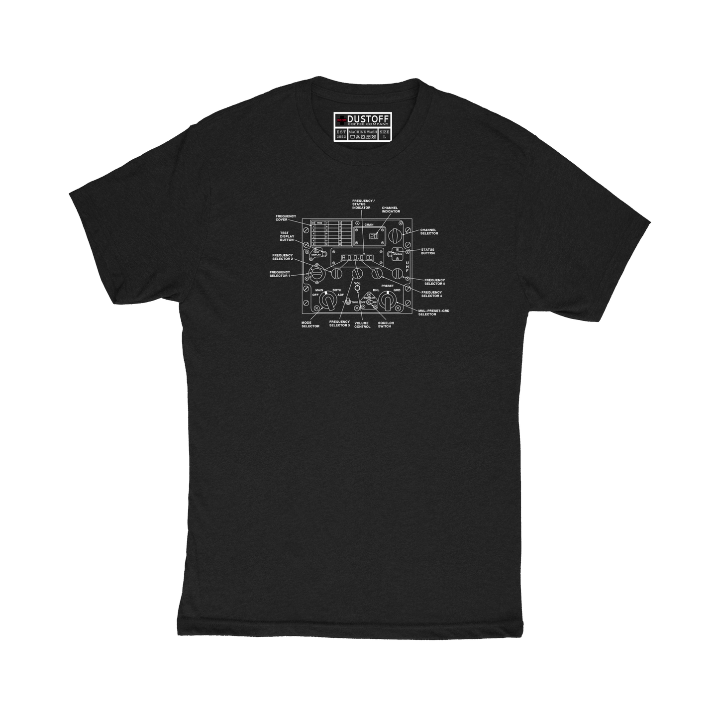 UHF Radio T-Shirt (UH-60 Blackhawk - Schematic Series) - DUSTOFF Coffee Company