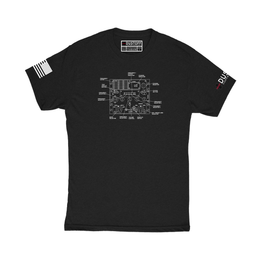 UHF Radio T-Shirt (UH-60 Blackhawk - Schematic Series) - DUSTOFF Coffee Company