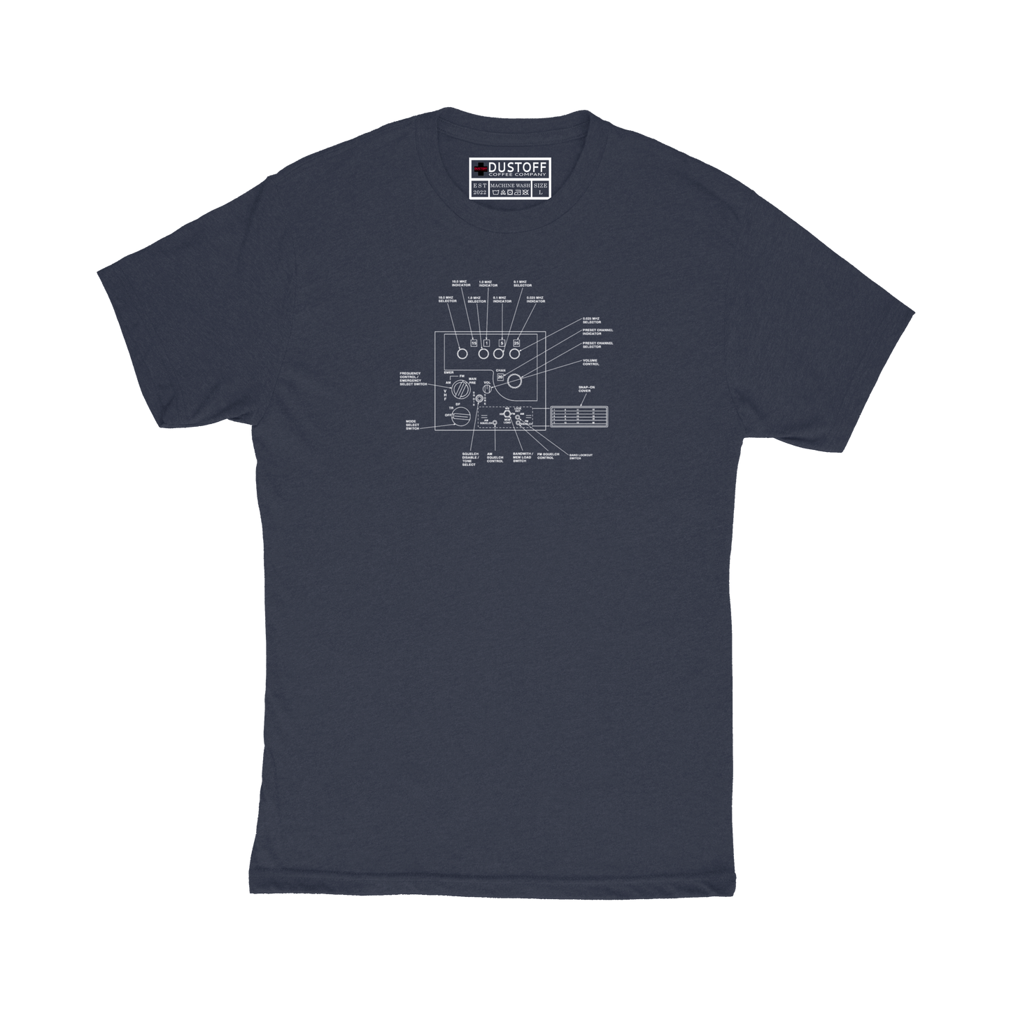 VHF Radio T-Shirt (UH-60 Blackhawk - Schematic Series) - DUSTOFF Coffee Company
