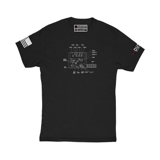 VHF Radio T-Shirt (UH-60 Blackhawk - Schematic Series) - DUSTOFF Coffee Company